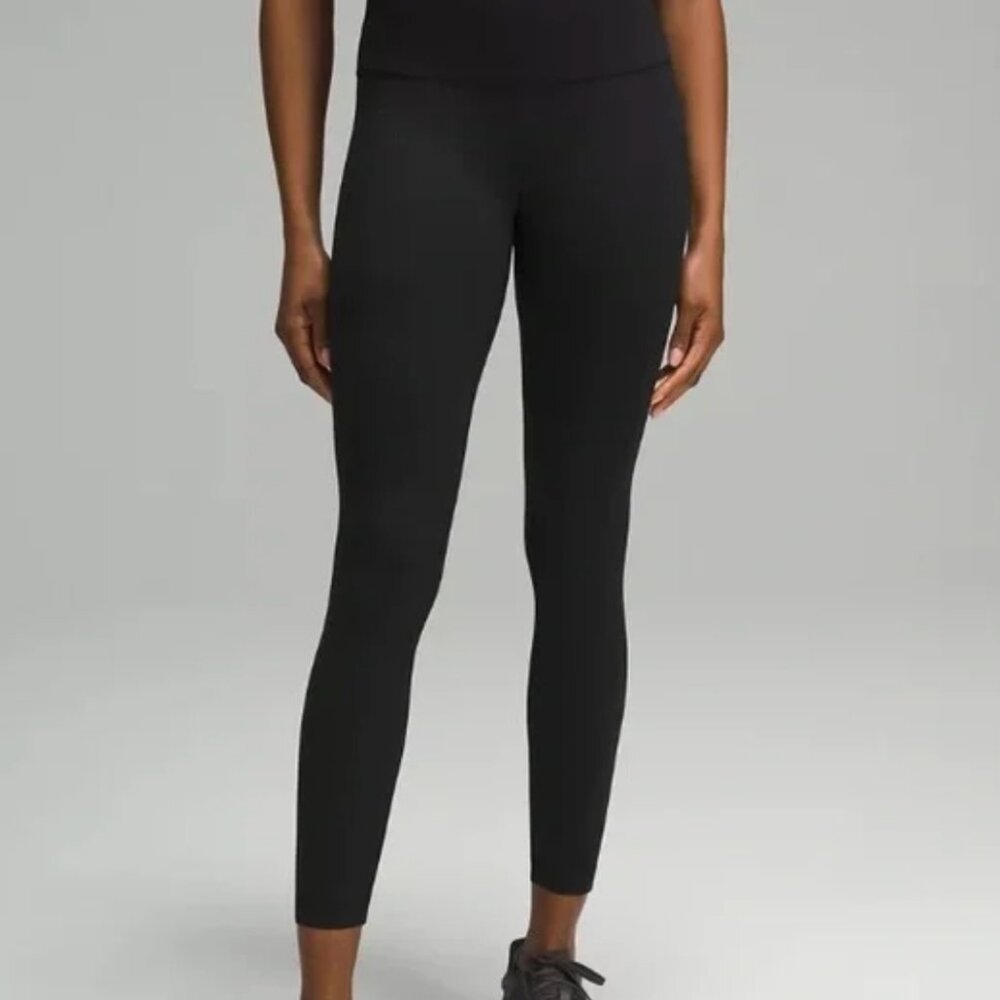 Lululemon Wunder Train Black Ribbed Leggings Tight 25” size 6